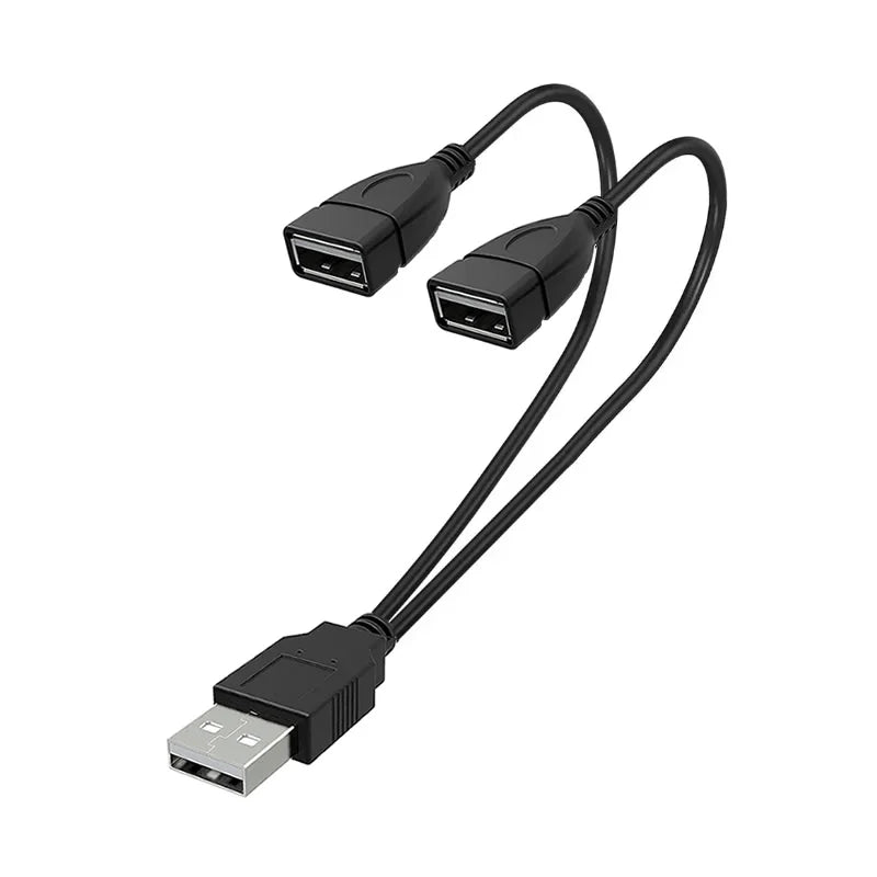 USB 2.0 Y Splitter Cable 1 Male to 2 Female — Data & Charging, 5.9 in (15 cm) or 11.8 in (30 cm) for PC & Car