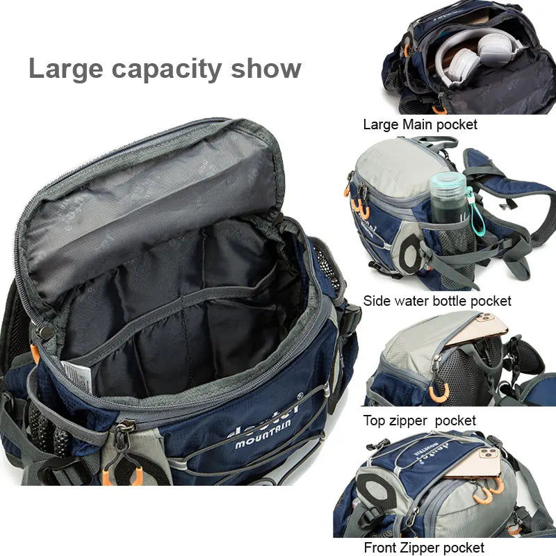 Convertible Waist Bag to Shoulder Backpack 8L - Cycling Hiking Running Camping Water Bottle Fanny Pack for Men