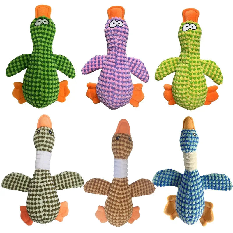 Plush Duck Squeak Dog Toy – Dental Chew for Puppies & Dogs (Small, Medium, Large)