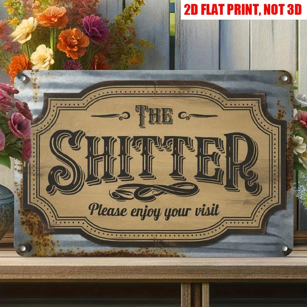 Vintage Welcome Metal Garden Sign — 12 x 8 in (30 x 20 cm) Rustic Classic Wall Plaque