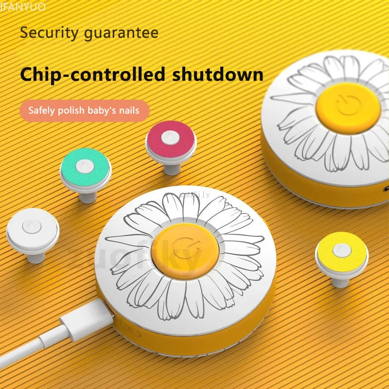 USB Rechargeable Baby Nail Trimmer with 6 Replacement Pads - Electric Infant & Adult Nail Care