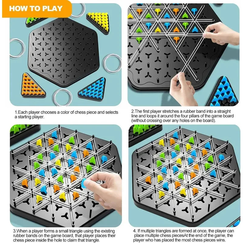 Triangle Chain Duel Strategy Board Game Family Logic Game for Kids and Adults