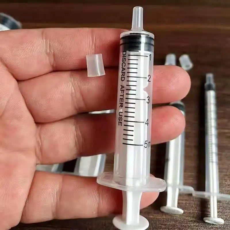 10-Pack Disposable Plastic Syringes No Needle 5ml/10ml/20ml Liquid Measuring for Lab & Small Pet Feeding