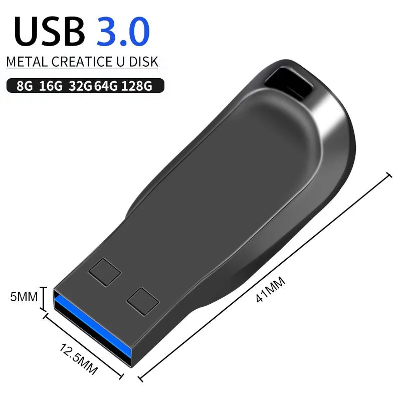 High-Speed Metal USB 3.0 Flash Drive – Waterproof USB Stick with OTG Support, 8GB–128GB