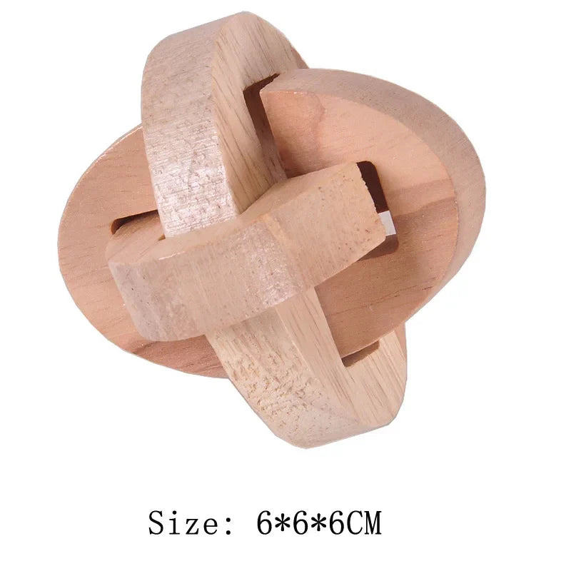 Wooden Lu Ban Brain Teaser 3D Puzzle – Educational Logic Game for Kids & Adults