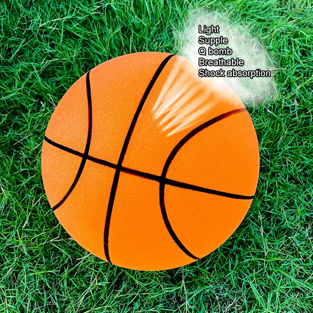 Silent Foam Basketball for Kids — Squeezable Indoor Bounce Ball