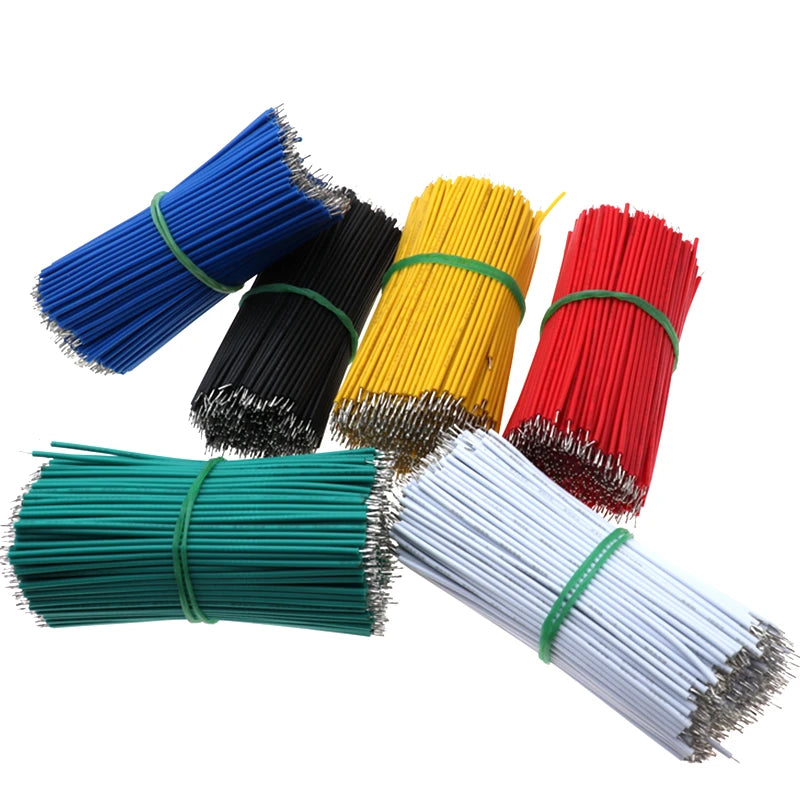 120-Pack 24AWG Tin-Plated Jumper Wires 3.15in (8cm) Breadboard PCB Solder Cable 6 Colors (20pcs Each)