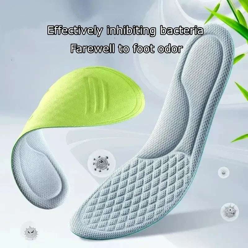 Summer Breathable Deodorant Sports Insoles – Sweat‑Absorbing, Shock‑Absorbing Shoe Inserts, Trim‑to‑Fit EU 35–46 (235–285 mm)