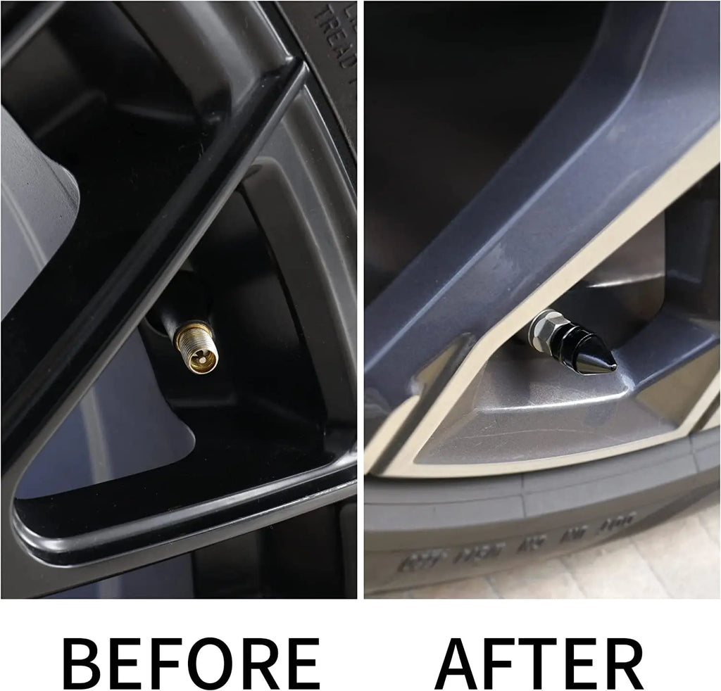 4-Pack Aluminum Tire Valve Caps Rocket Grenade Style Universal Valve Stem Covers for Car Truck Motorcycle Bike