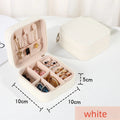 Mini Jewelry Travel Box - PU Leather Ring, Earring & Necklace Organizer