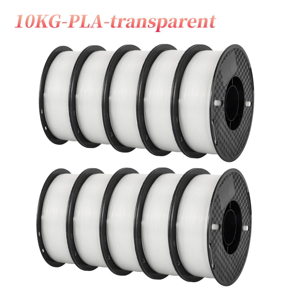 PLA and PETG 3D Printer Filament 10-Roll Pack — 1.75mm, 1kg (2.2 lb) Each — 10 kg (22 lb) Total, Assorted Colors, Eco-Friendly