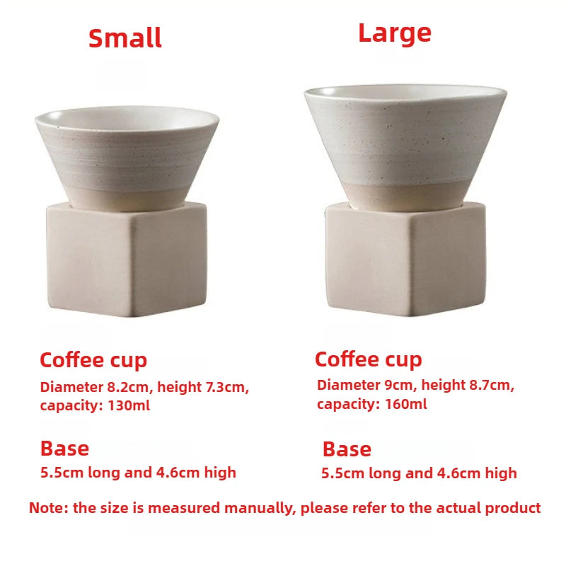 Retro Japanese Triangular Cone Ceramic Tea and Coffee Mug Pottery Porcelain Latte Cup for Home and Office