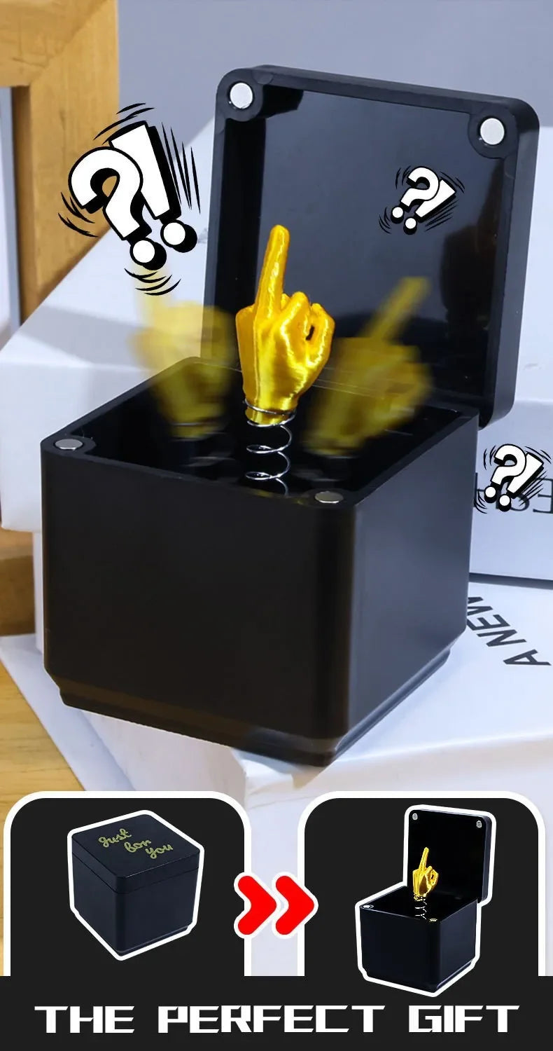 Funny Christmas Prank Gift – Middle Finger in Gift Box | Novelty Gag for Office Desk & Stocking Stuffer