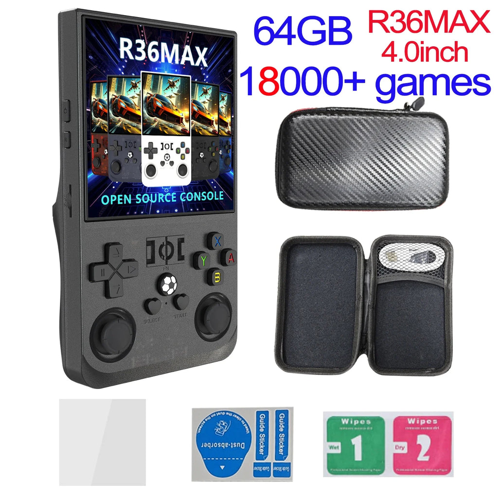 Handheld Retro Game Console 4.0-inch (10.2 cm) IPS 720x720, 64GB/128GB, 22,000 Preloaded Games, Linux, USB-C Charging