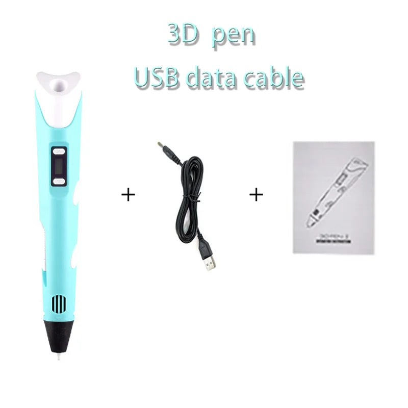 3D Printing Pen with LCD Screen — PLA Filament Compatible DIY Drawing Pen for Kids, Camouflage Design, Adjustable Temperature