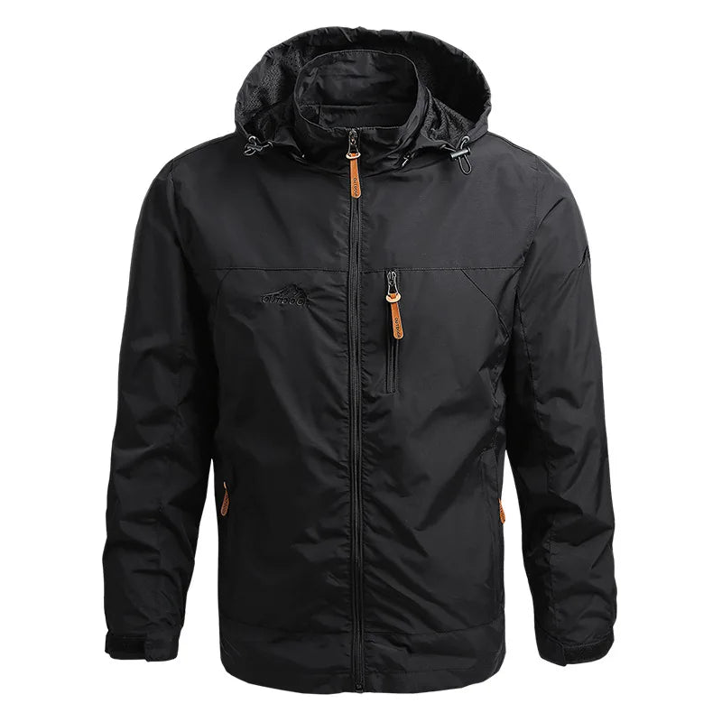 Men's Tactical Windbreaker Jacket - Waterproof Hooded Lightweight Outdoor Coat