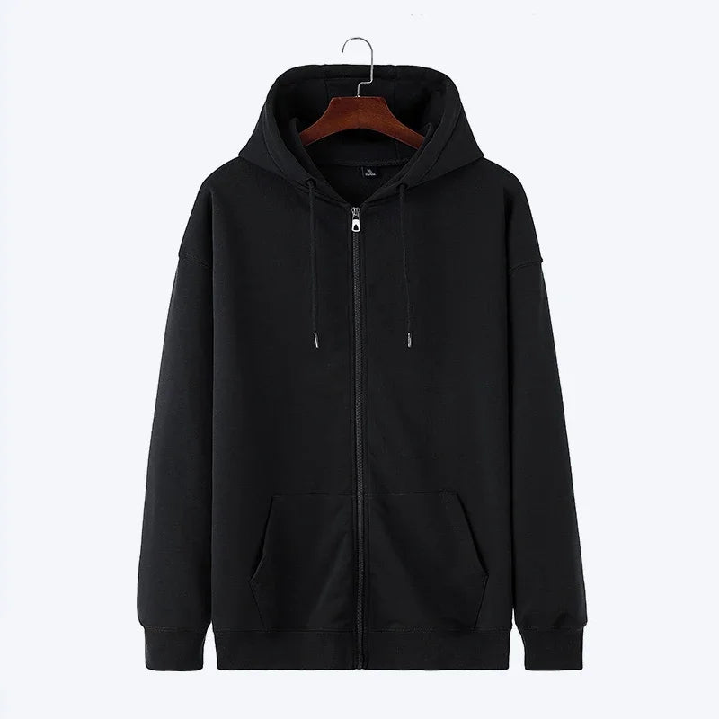 Unisex Full-Zip Fleece Hoodie - Long Sleeve Hooded Sweatshirt, Casual Streetwear