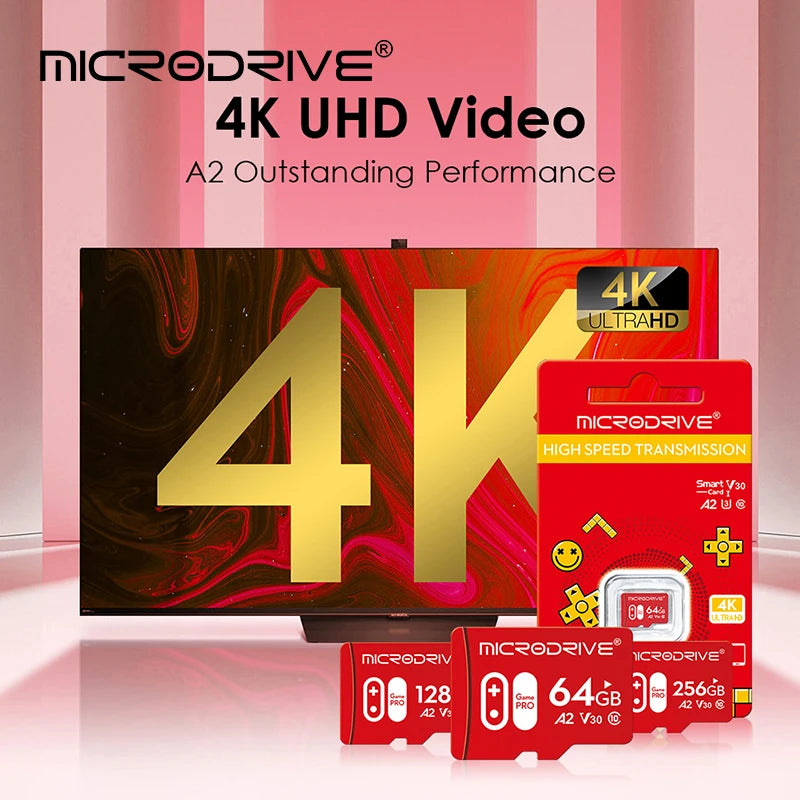 High-Speed microSDXC Memory Card 32/64/128/256GB U3 A1 for Phone, Camera, Tablet, Drone