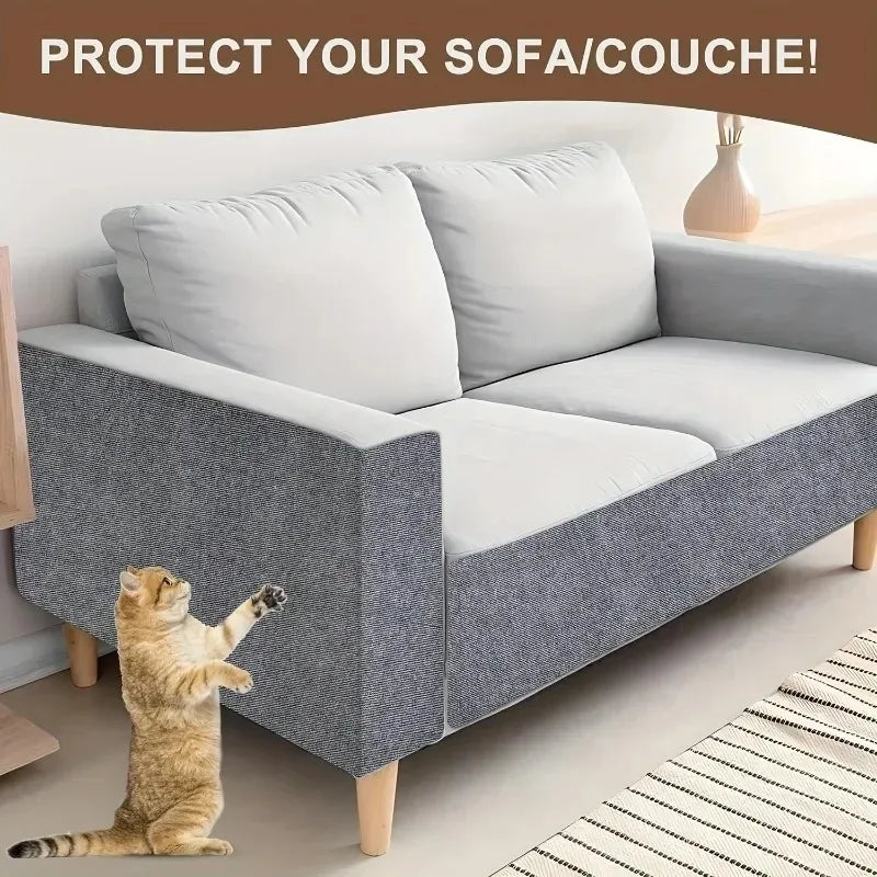 Self-Adhesive Cat Scratcher Mat 60 x 200 cm (23.6 x 78.7 in) – Trimmable Sofa Protector Carpet for Cats