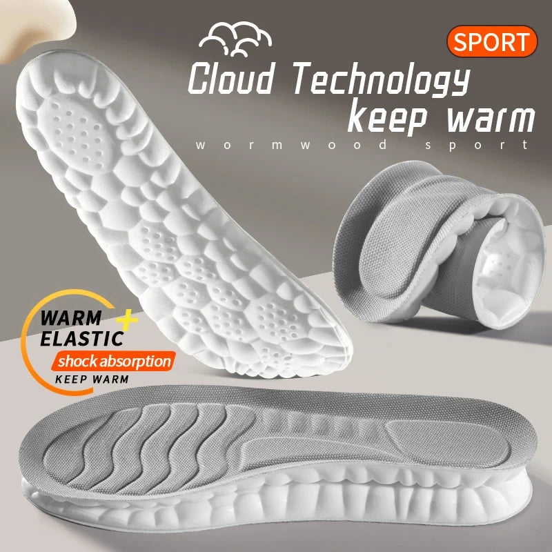 4D Cloud PU Memory Foam Insoles – Breathable Shock-Absorbing Trim-to-Fit Orthopedic Sports & Running Shoe Inserts