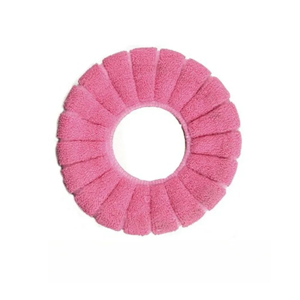 1-Piece Washable Knitted Toilet Seat Cover, Thick Soft Cushion with Handle, Fits Round and Oval Seats