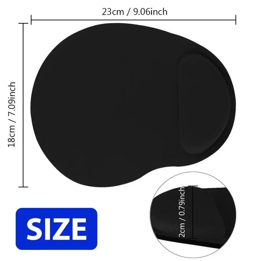 Ergonomic Memory Foam Mouse Pad with Wrist Rest - 9.06 x 7.09 in (23 x 18 cm) Non-Slip Wrist Support for Office & Gaming