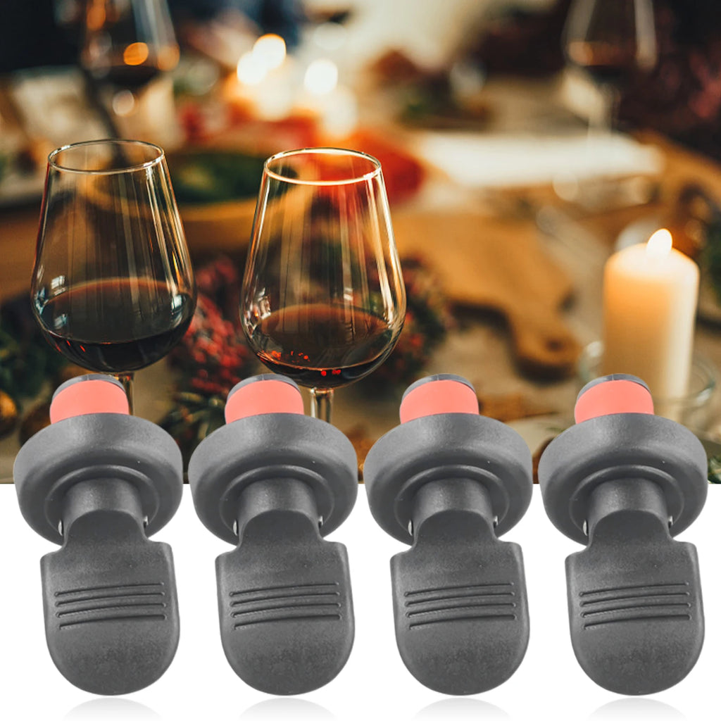 Wine Bottle Stopper Hand Press Seal - Rubber Cork Plug for Wine, Beer & Oil - Airtight Fresh-Keeping - Pack of 2/4/6