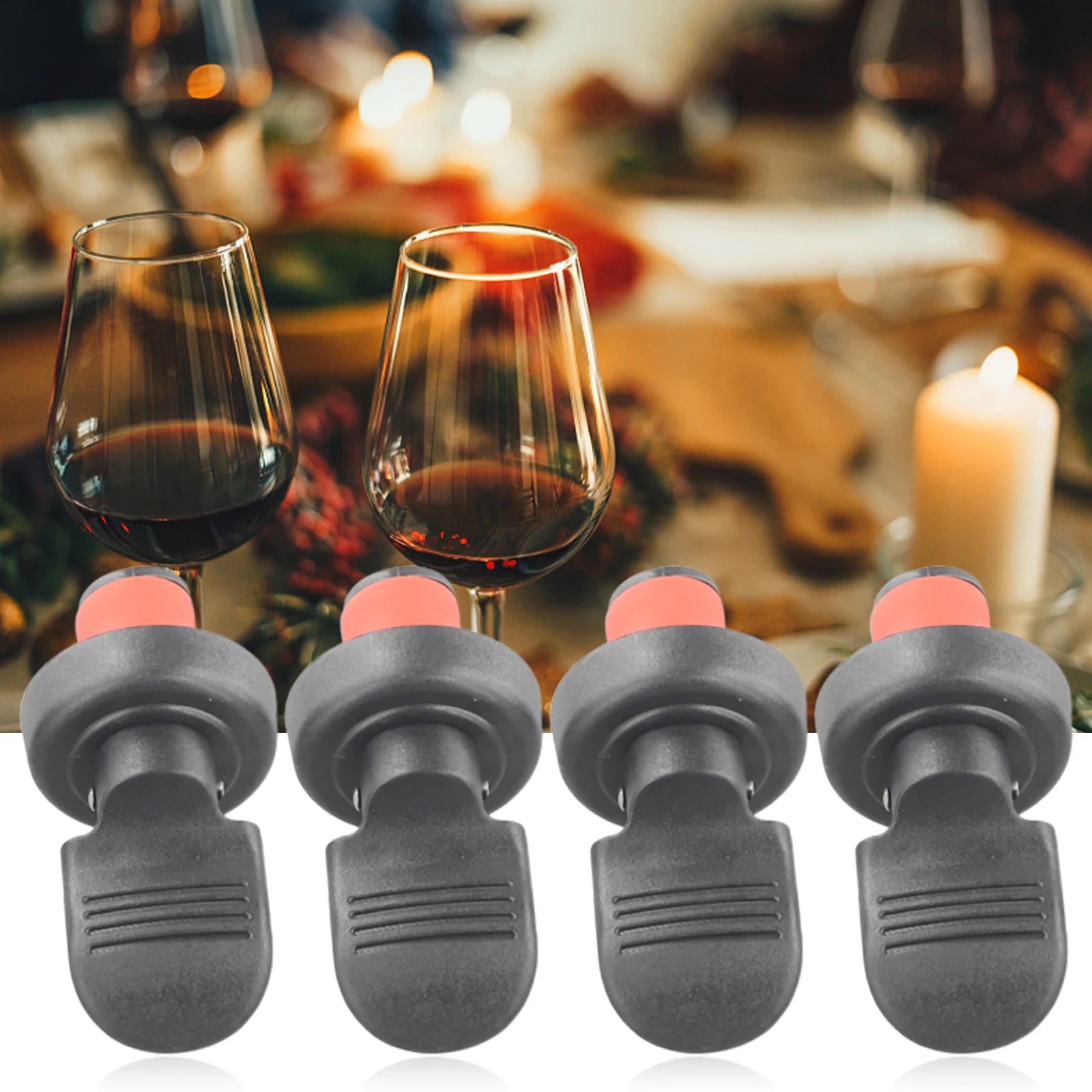 Wine Bottle Stopper Hand Press Seal - Rubber Cork Plug for Wine, Beer & Oil - Airtight Fresh-Keeping - Pack of 2/4/6