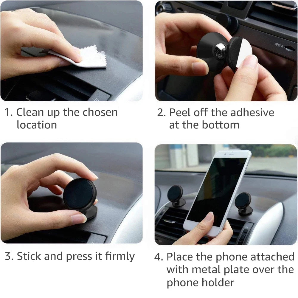 Magnetic Dashboard Phone Mount — Adhesive Magnetic Car Phone Holder for Universal Smartphones
