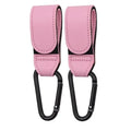2-Pack PU Leather Stroller Hooks – Adjustable Pram Bag Hangers, Universal Diaper Bag Organizer