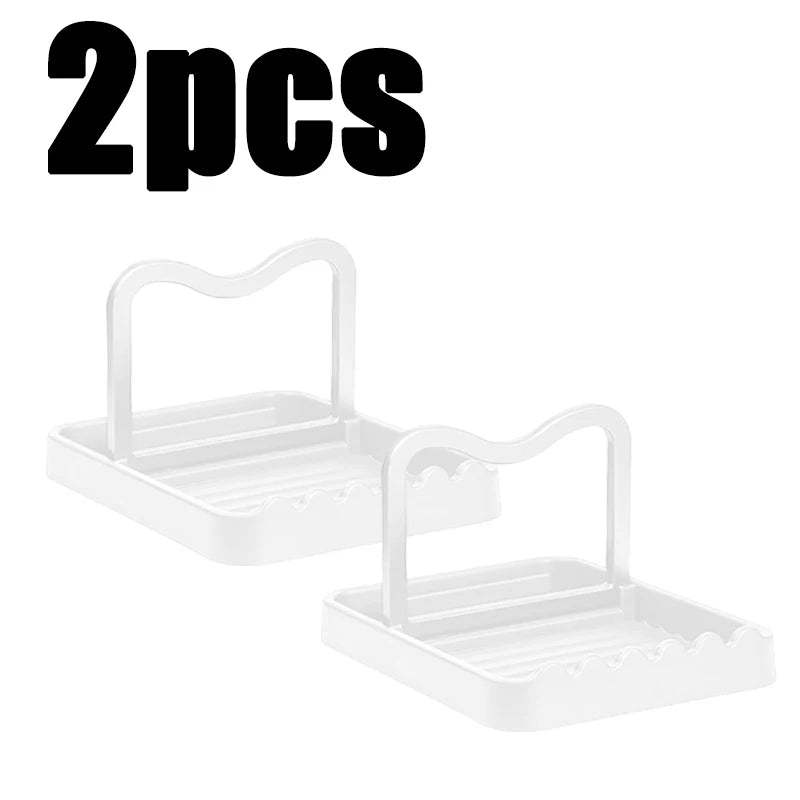 1-3 Pack Foldable Spatula & Pot Lid Holder - Multifunctional Upright Kitchen Draining Rack Wave Anti-Slip Organizer