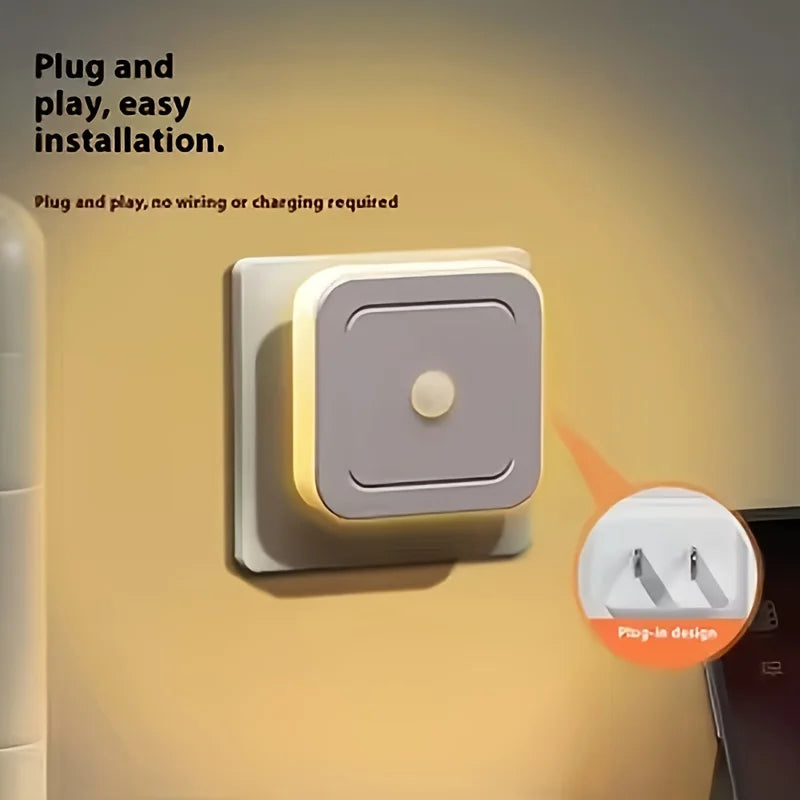 4-Pack LED Motion Sensor Night Lights Plug-In for Hallway Bedroom Staircase Kitchen Bathroom