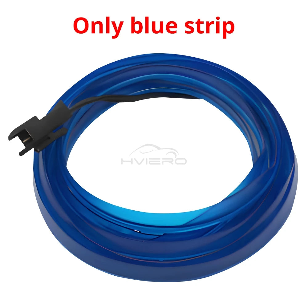 Car Interior LED Strip Light 1/2/3/5M – Flexible Neon Rope USB & 12V Ambient Door Dashboard Lighting