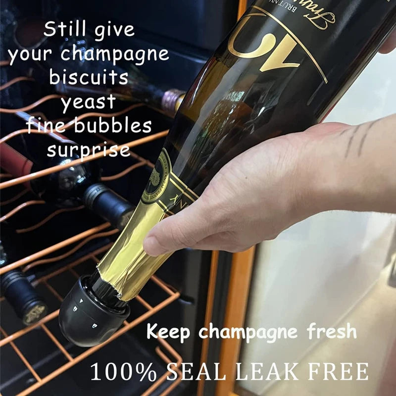 2-Pack Vacuum Wine Bottle Stoppers Silicone Champagne Sealers Reusable Wine Preserver & Bar Tool