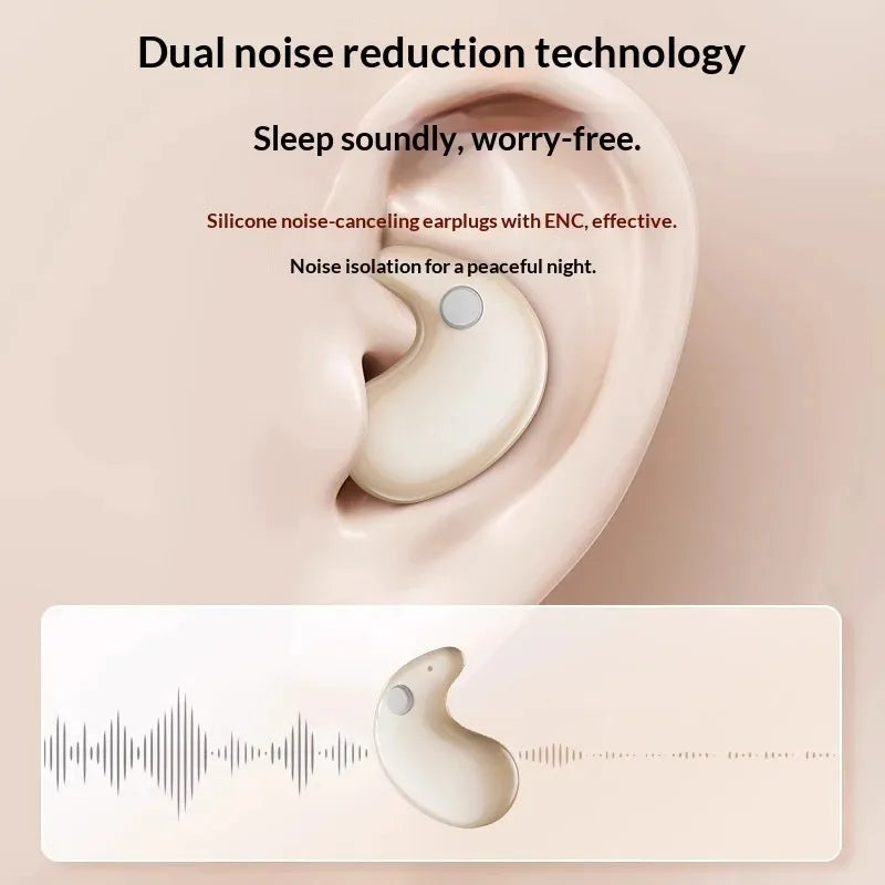 Ultra-Thin Wireless Sleep Earbuds for Side Sleepers - Zero-Pressure Bluetooth In-Ear Headphones with Long Battery Life