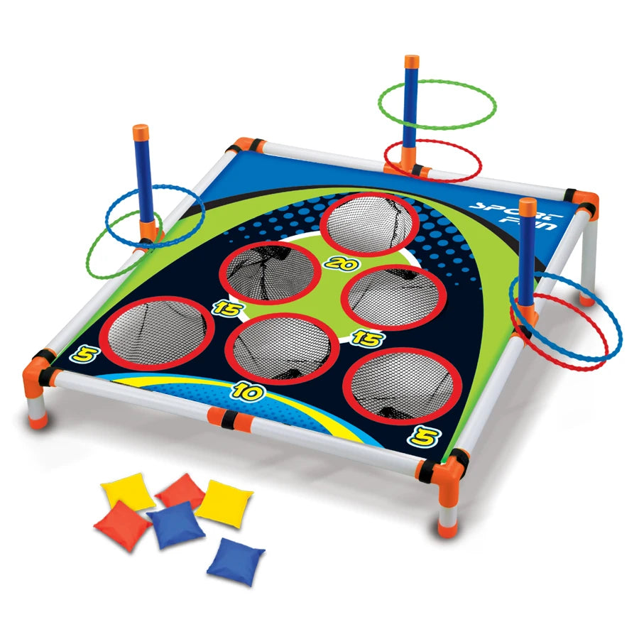 Portable Cornhole Toss Board Set – Easy Assemble Outdoor Yard Game for Kids & Adults 27.9 x 27.9 x 18.3 in (71 x 71 x 46.5 cm)