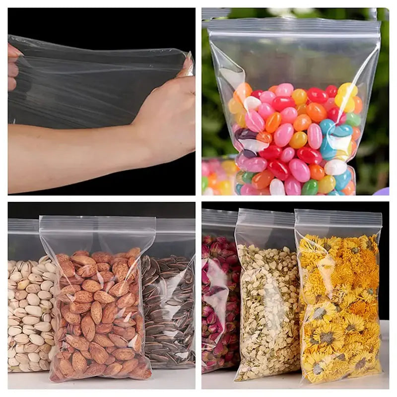 100-Pack Heavy-Duty Clear Resealable Ziplock Bags – Small Plastic Storage Bags for Jewelry, Food & Crafts