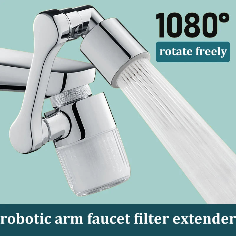 1080° Rotating Faucet Extender with Filter Aerator for Kitchen and Bathroom Splash-Proof Spout