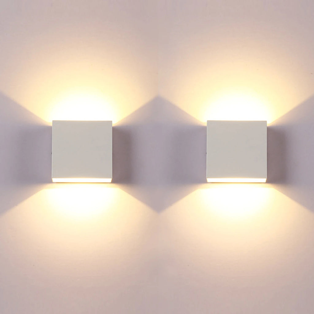 LED Up-Down Wall Sconces 2-Pack 6W - Modern Indoor Wall Lights for Living Room Hallway Bedroom