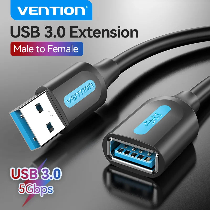 USB 3.0 Extension Cable Male to Female — 5Gbps USB 2.0/3.0 Extender Cord, Multiple Lengths 0.5–3m (1.6–9.8ft) for PC, TV, Xbox, Printer, SSD
