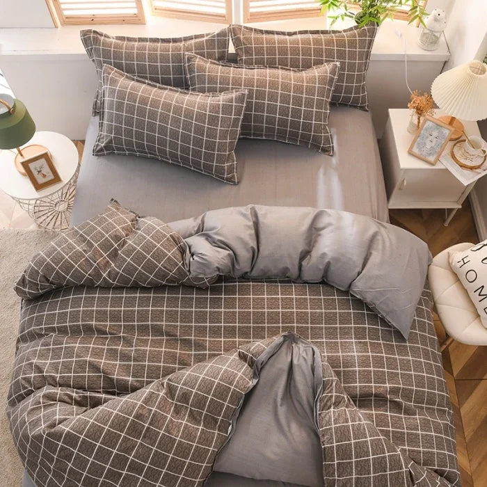 Aloe Vera Cotton 4-Piece Bedding Set – 1.5m (5 ft) Quilted Sheet & Quilt Cover, 500 TC