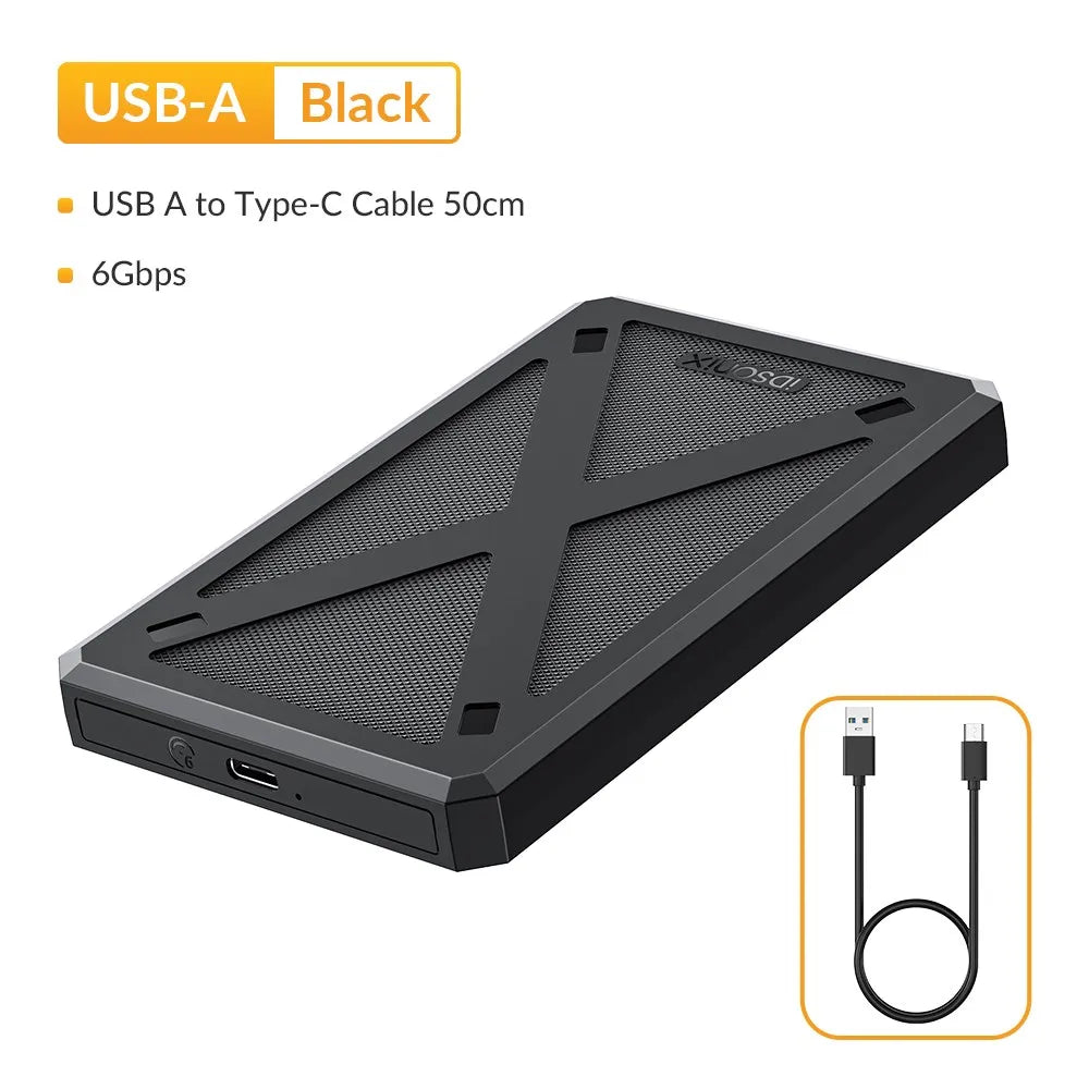 2.5-Inch SATA SSD/HDD Enclosure USB-C USB 3.1 6Gbps Fits 7–9mm (0.28–0.35 in) Drives
