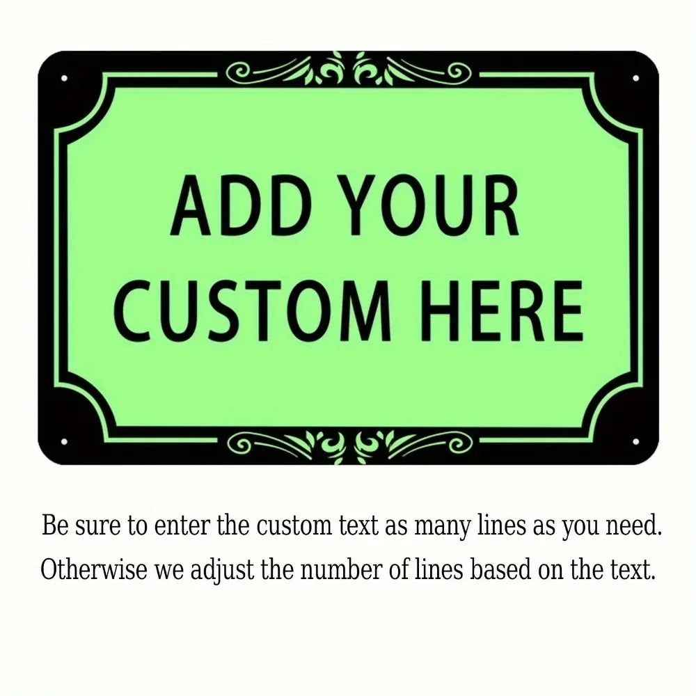 Custom 2D Metal Wall Sign 20 x 30 cm (7.9 x 11.8 in) Unframed Tin Plaque - Decorative Indoor & Outdoor Yard Ornament