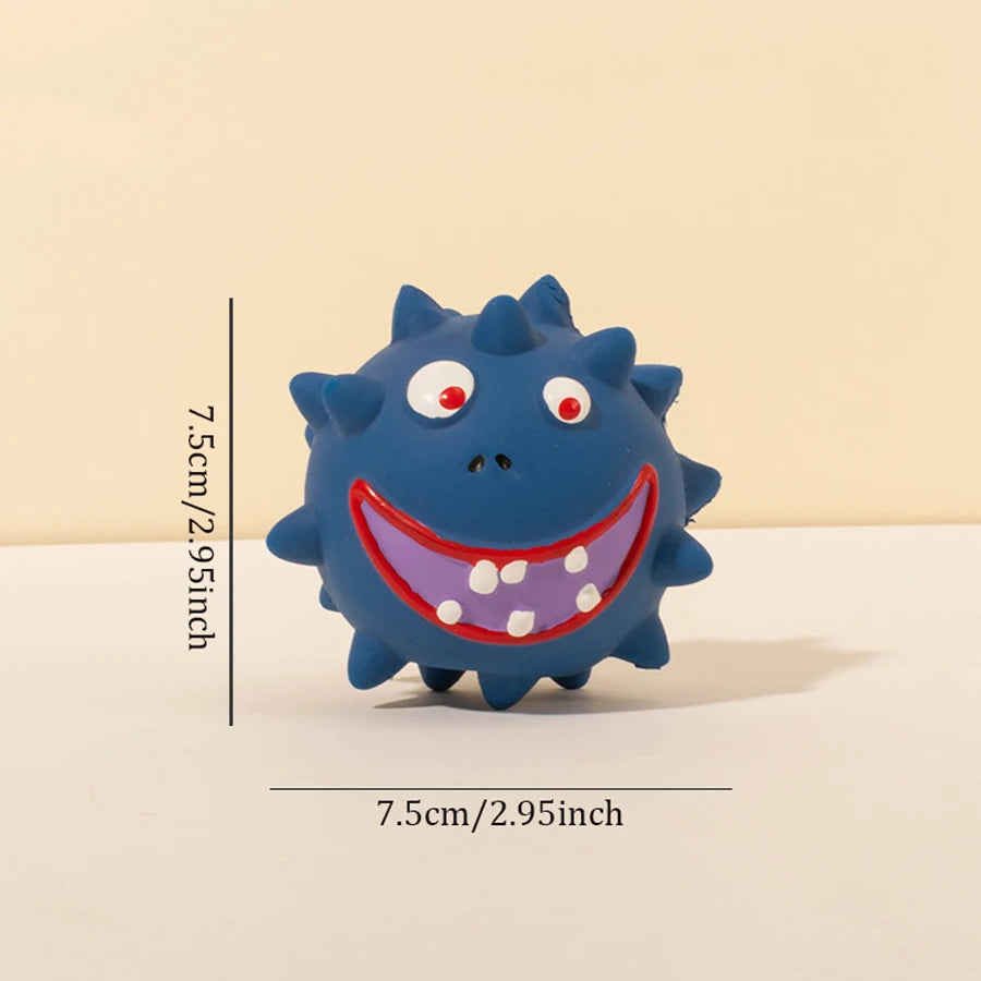 Squeaky Thorn Dog Chew Toy - Bite-Resistant Rubber Molar Cleaner for Puppies & Small Dogs, 3 in (7.5 cm)