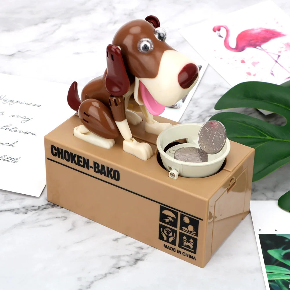 Electric Cartoon Dog Coin Bank – Battery-Operated Eating Money Piggy Bank for Kids Birthday Gift