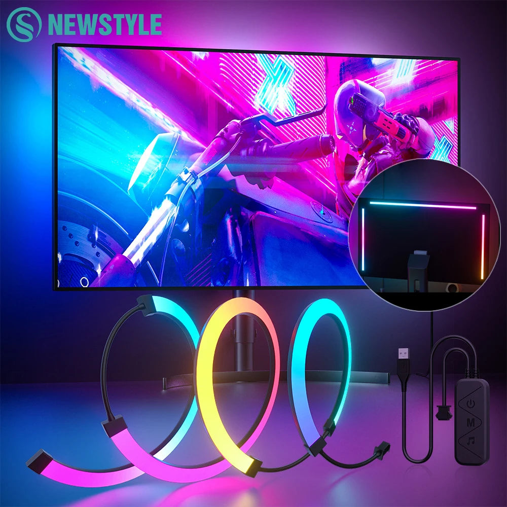 RGB Monitor Backlight LED Strip – App & Music Sync Ambient Lighting for Gaming, PC & Room Decor
