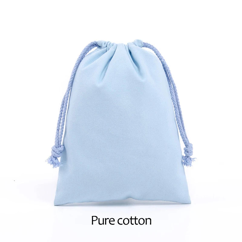 Cotton Drawstring Canvas Bags - White Reusable Gift & Storage Pouches for Candy, Jewelry, Travel and Home Organization