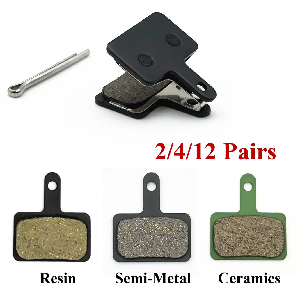 2/4/12-Pair Hydraulic Disc Brake Pads for Mountain Bikes — Resin, Semi-Metal & Ceramic Options