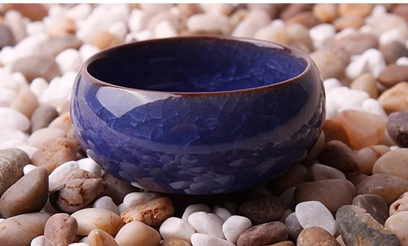 Handmade Ice Crack Ceramic Candlestick Decorative Candle Holder for Home, Party & Wedding