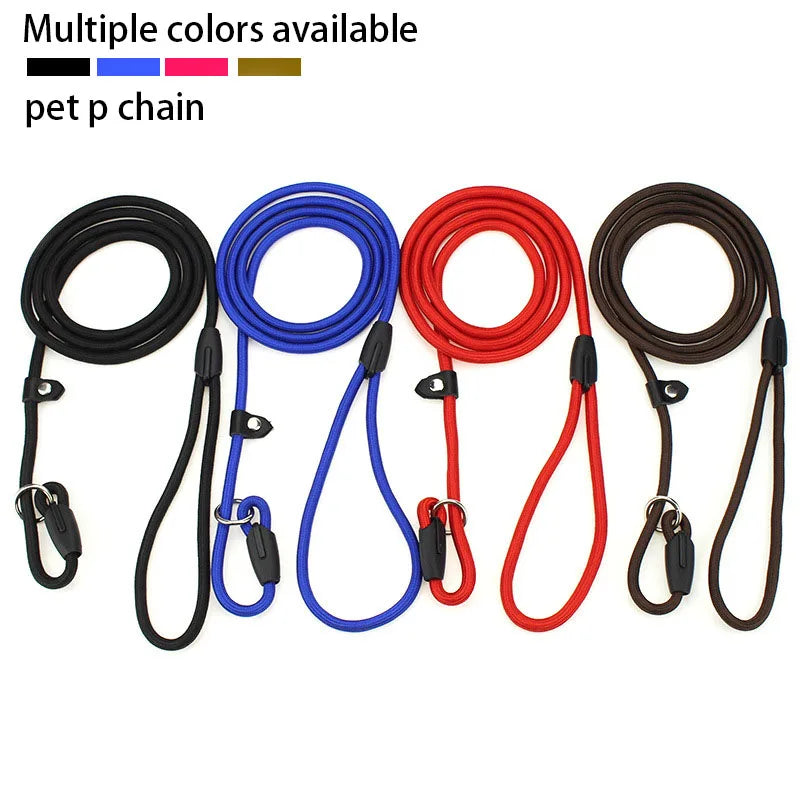 Adjustable Nylon Rope Dog Leash – 130 cm / 51 in Training Lead, Collar-Style Leash for Small/Medium/Large Dogs (S/M/L)